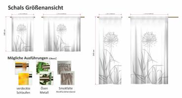 Schlaufenschal Vorhang Allium 24 - blanco lichtgrau  moderne optik Zusammenstellung
